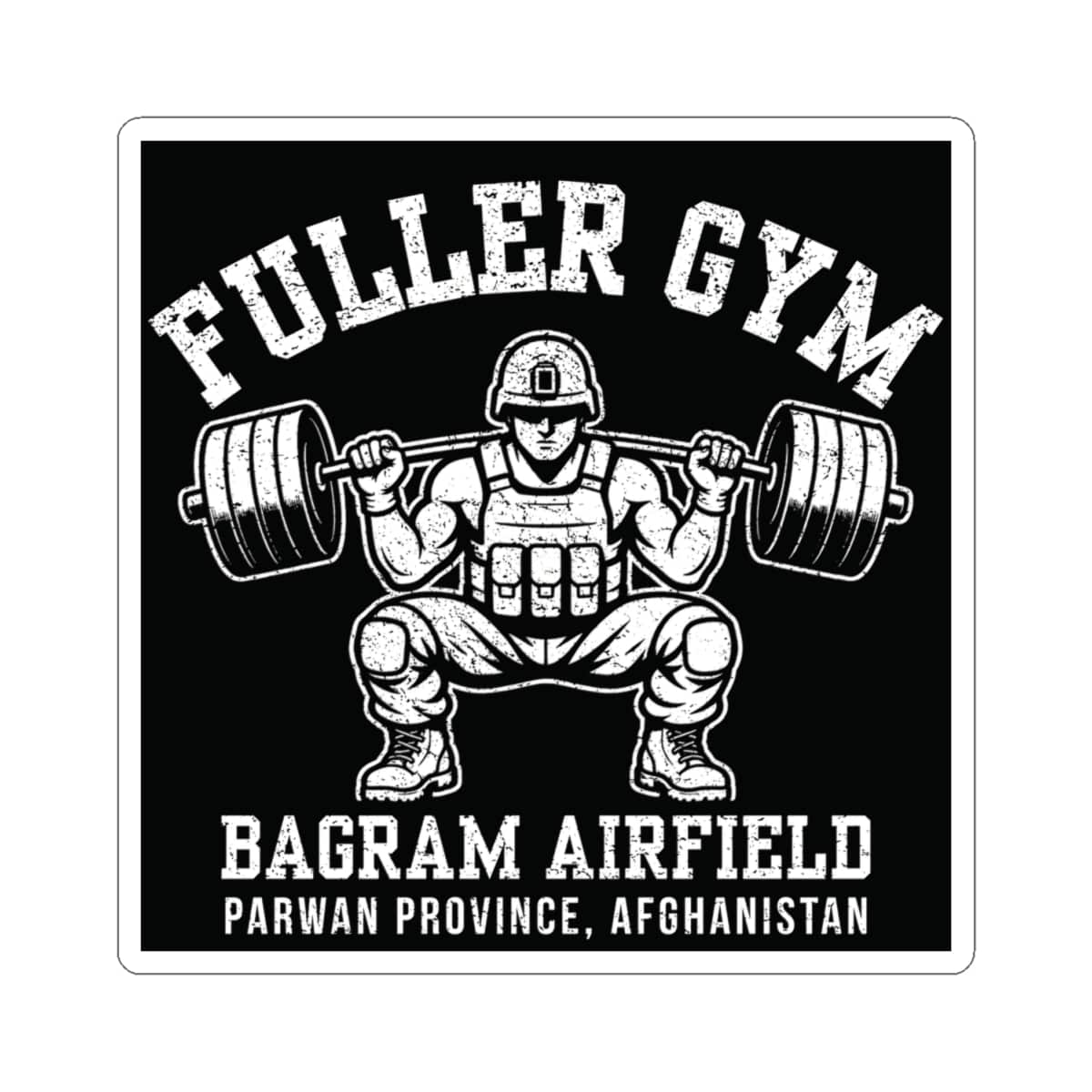 K-Factor Supply Co Fuller Gym Mk 1 Sticker 4" × 4" / White