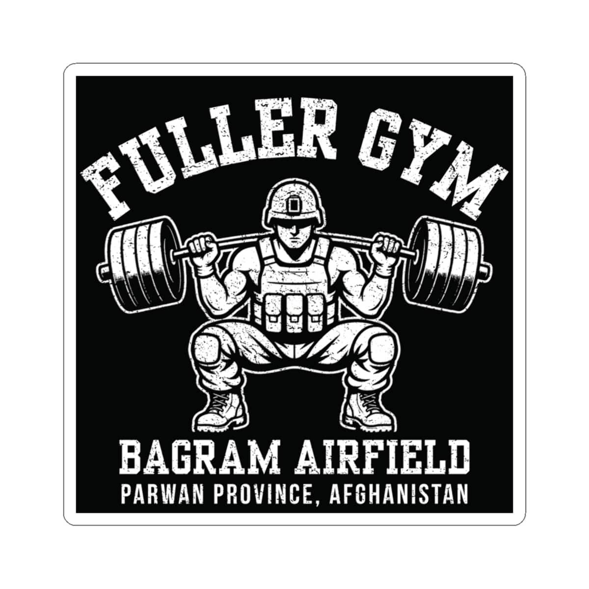 K-Factor Supply Co Fuller Gym Mk 1 Sticker 6" × 6" / White