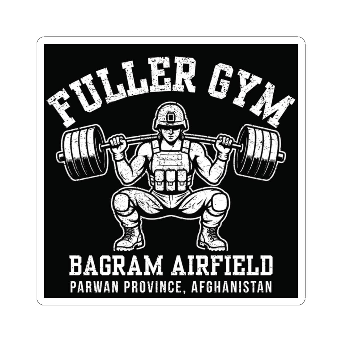 K-Factor Supply Co Fuller Gym Mk 2 Sticker 3" × 3" / White
