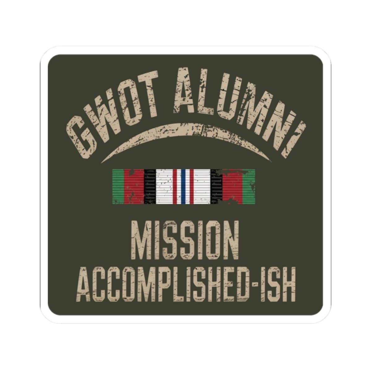 K-Factor Supply Co GWOT Alumni Mk 2 Mod 2 (ACM) Sticker 2" × 2" / White