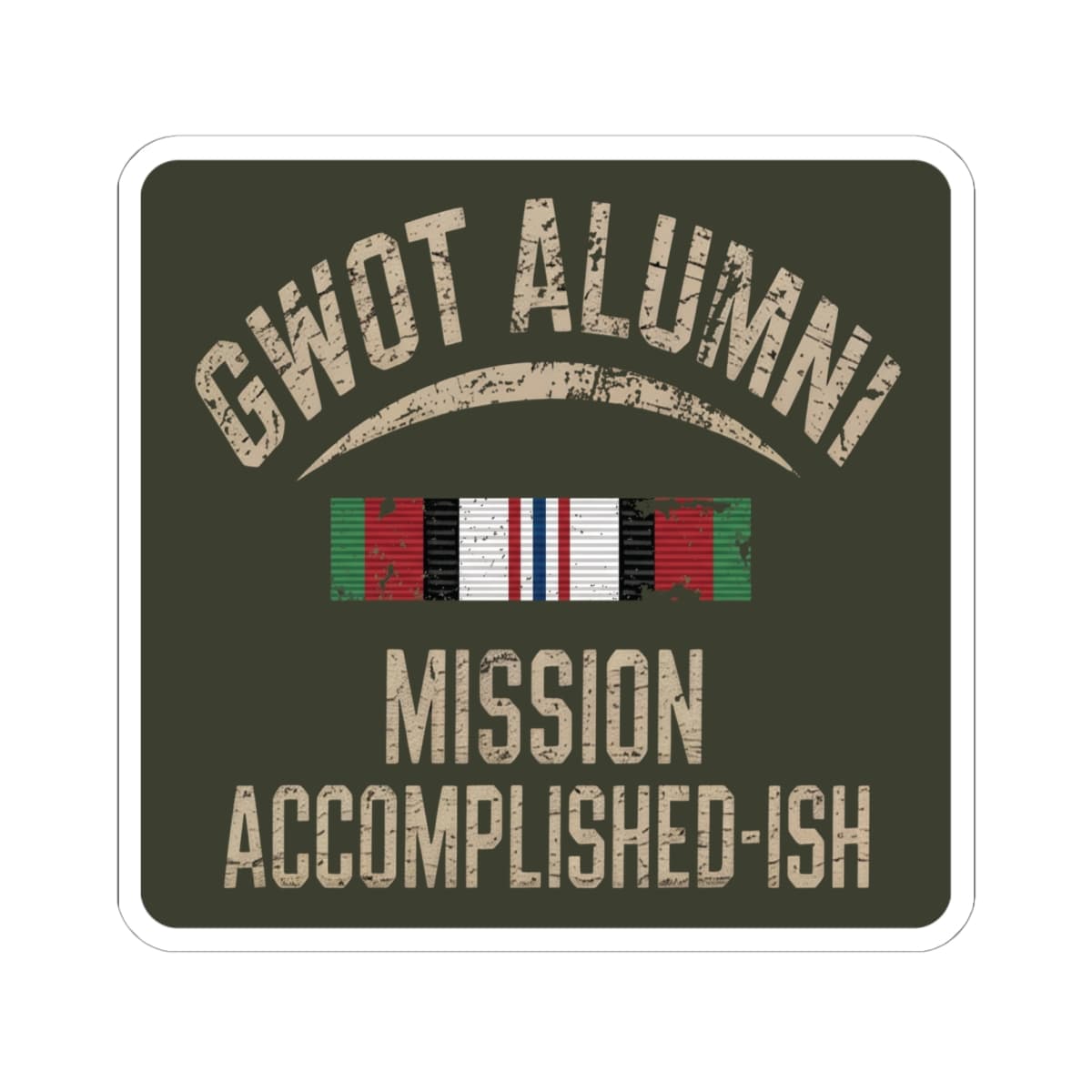 K-Factor Supply Co GWOT Alumni Mk 2 Mod 2 (ACM) Sticker 6" × 6" / White