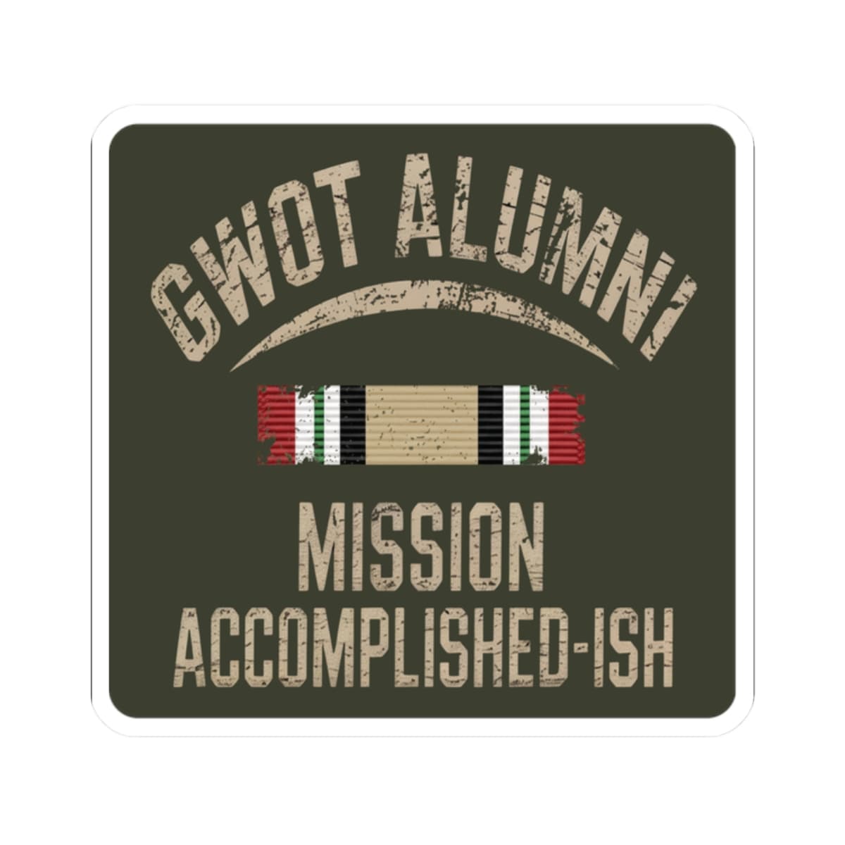 K-Factor Supply Co GWOT Alumni Mk 2 Mod 3 (ICM) Sticker 2" × 2" / White