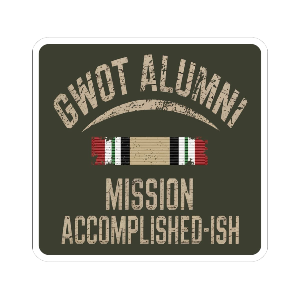 K-Factor Supply Co GWOT Alumni Mk 2 Mod 3 (ICM) Sticker 3" × 3" / White