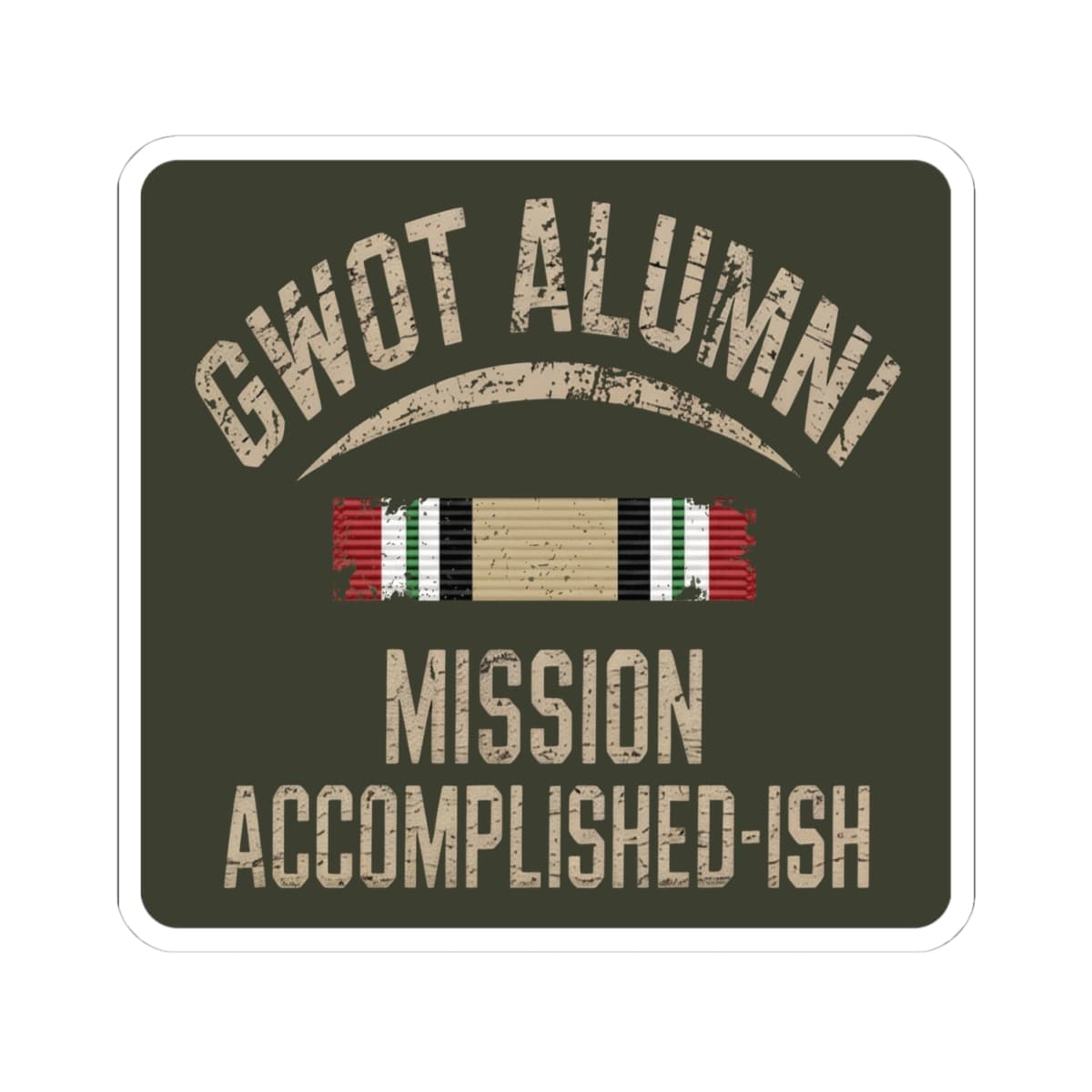 K-Factor Supply Co GWOT Alumni Mk 2 Mod 3 (ICM) Sticker 4" × 4" / White
