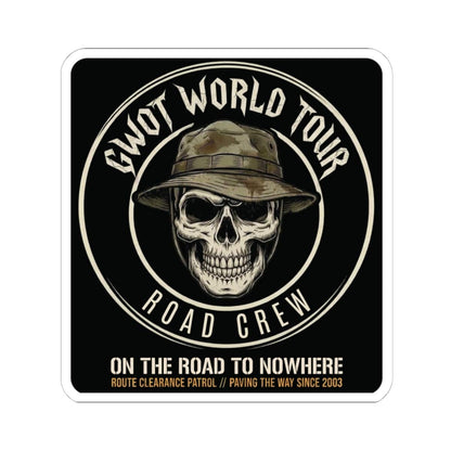 K-Factor Supply Co GWOT Road Crew Icon Sticker 6" × 6" / White