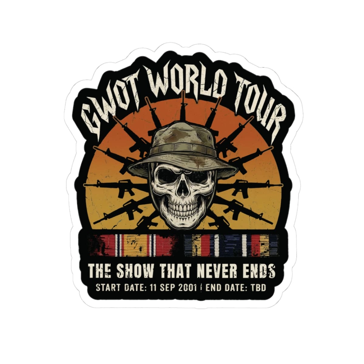 K-Factor Supply Co GWOT World Tour Mk 2 Sticker 3" × 3"