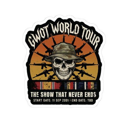 K-Factor Supply Co GWOT World Tour Mk 2 Sticker 3" × 3"