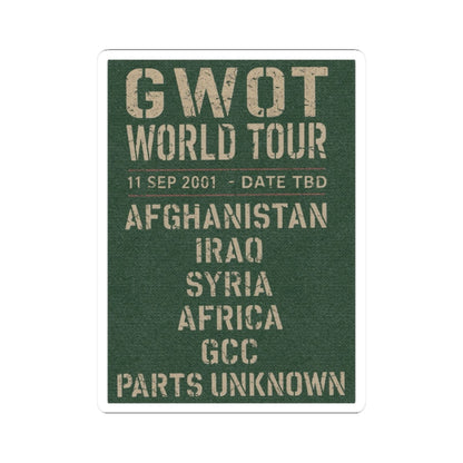 K-Factor Supply Co GWOT World Tour Sticker 2" × 2"