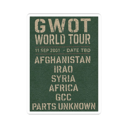 K-Factor Supply Co GWOT World Tour Sticker 3" × 3"