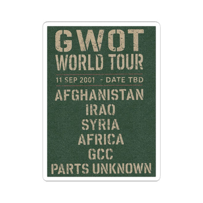 K-Factor Supply Co GWOT World Tour Sticker 4" × 4"