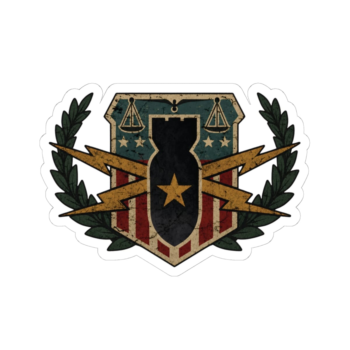 K-Factor Supply Co HDS/PSBT Vintage Senior Badge Sticker 6" × 6" / White
