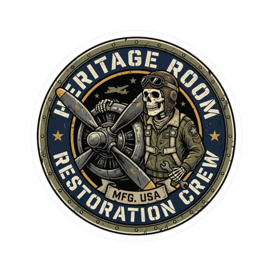 K-Factor Supply Co Heritage Room Restoration Crew Sticker 2" × 2"