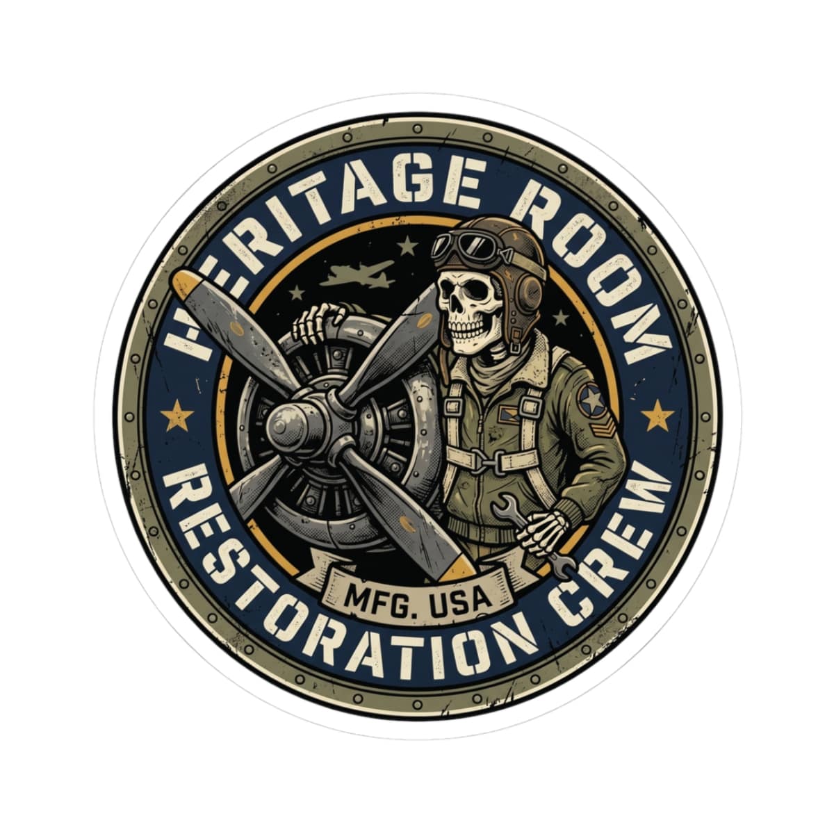 K-Factor Supply Co Heritage Room Restoration Crew Sticker 3" × 3"