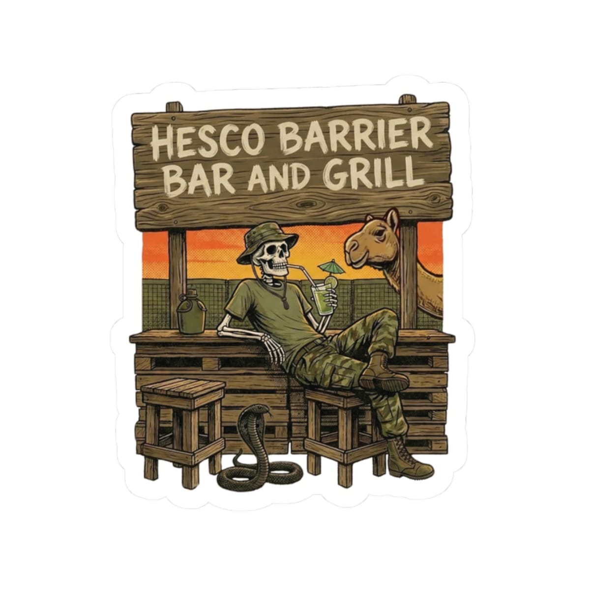 K-Factor Supply Co HESCO Barrier Bar and Grill MK 1 Sticker 2" × 2"