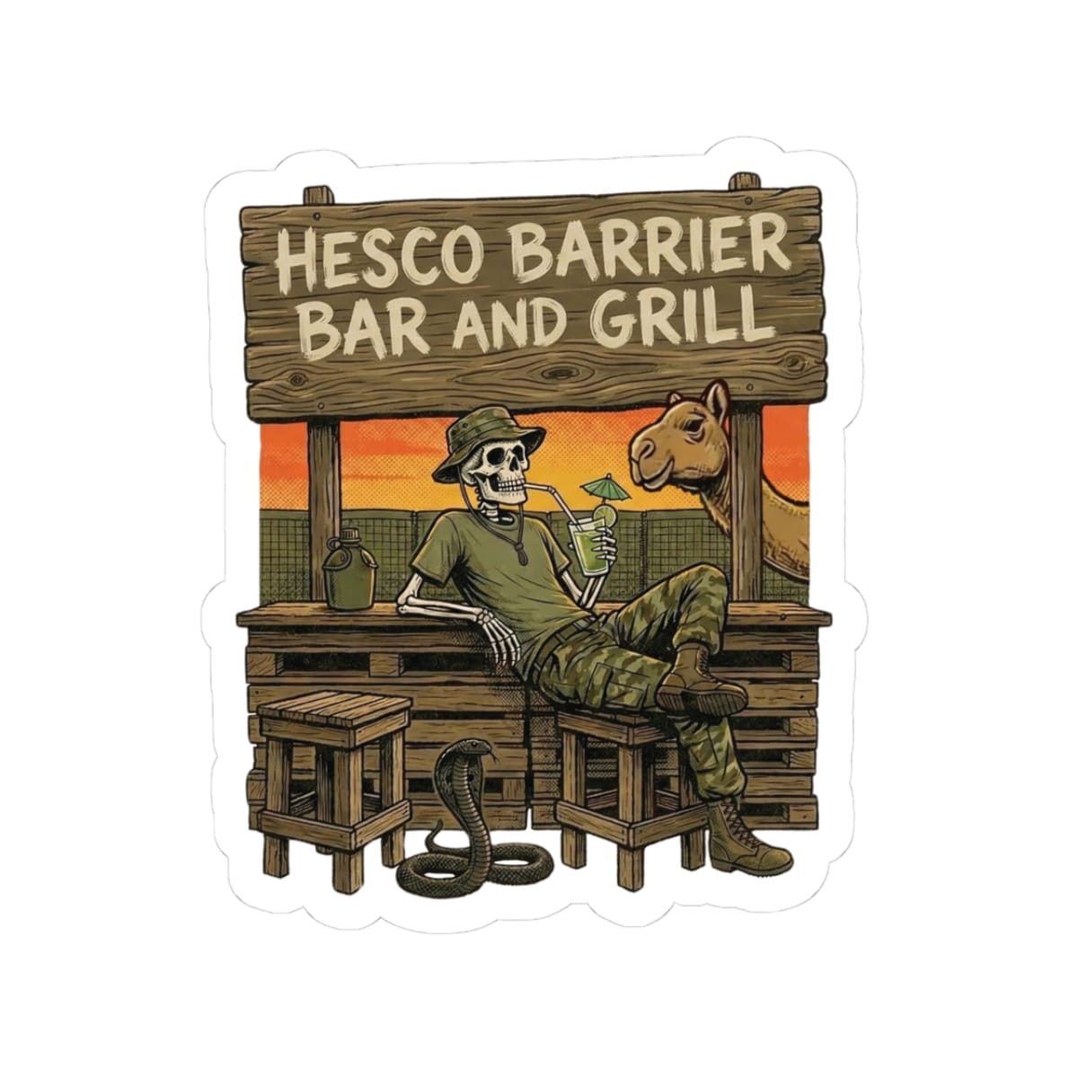 K-Factor Supply Co HESCO Barrier Bar and Grill MK 1 Sticker 3" × 3"