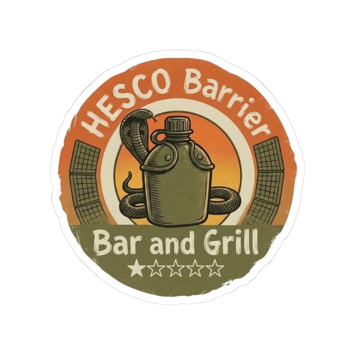 K-Factor Supply Co HESCO Barrier Bar and Grill Mk 2 Sticker 3" × 3"