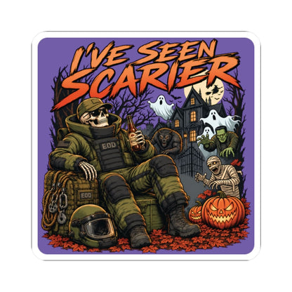 K-Factor Supply Co I've Seen Scarier (EOD) Sticker 2" × 2" / White