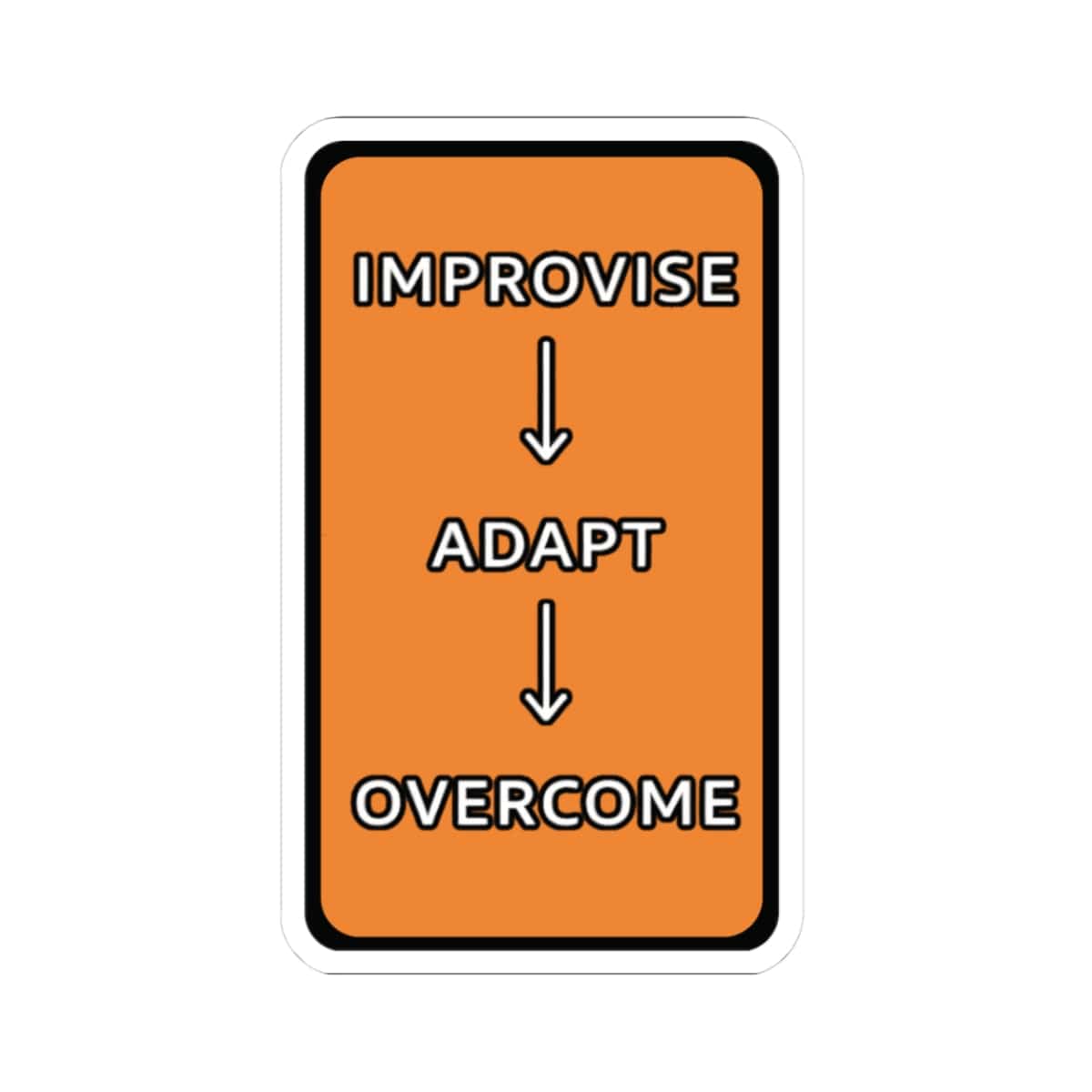 K-Factor Supply Co Improvise Adapt Overcome Sticker 3" × 3" / White
