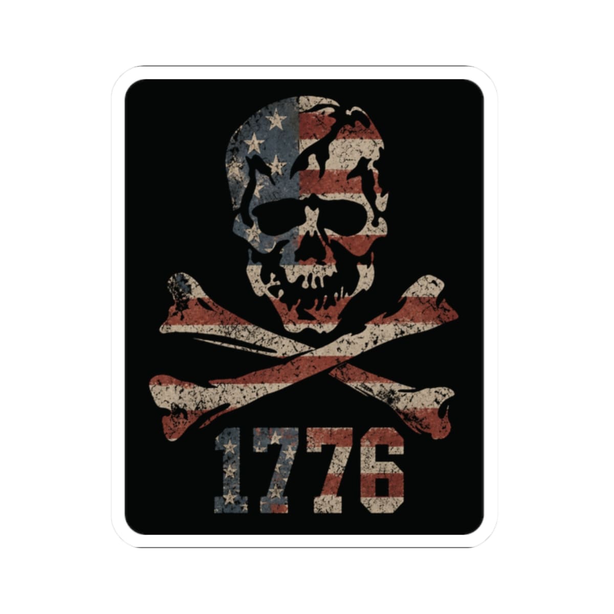 K-Factor Supply Co Jolly Rogers (1776 Edition) Sticker 2" × 2"