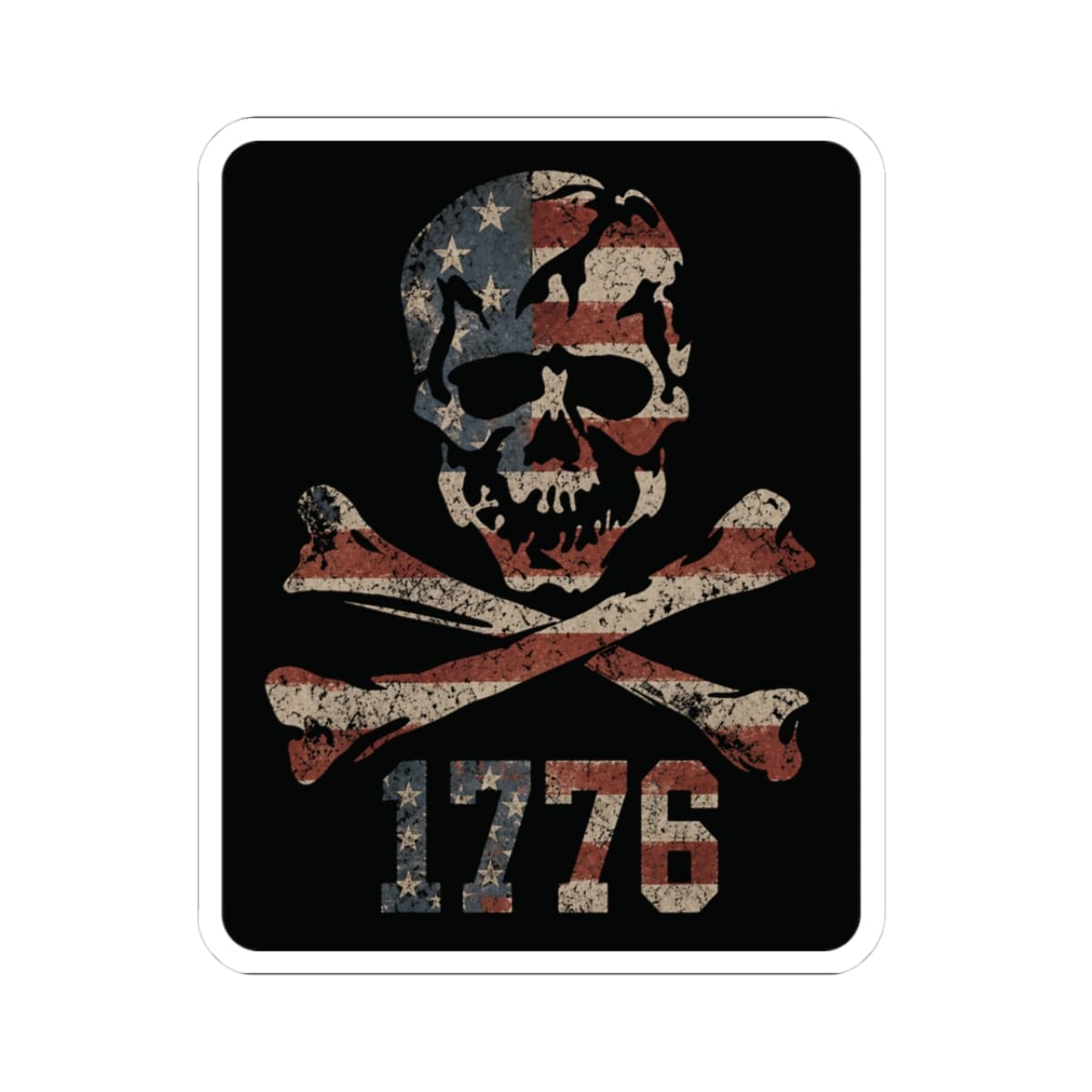 K-Factor Supply Co Jolly Rogers (1776 Edition) Sticker 3" × 3"