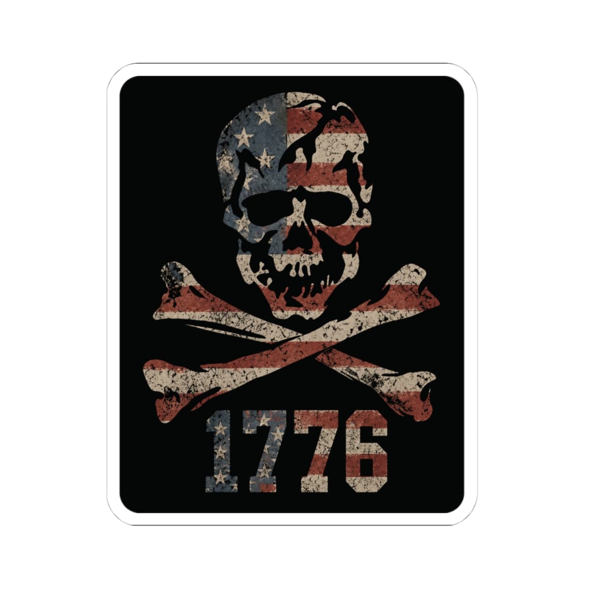 K-Factor Supply Co Jolly Rogers (1776 Edition) Sticker 4" × 4"