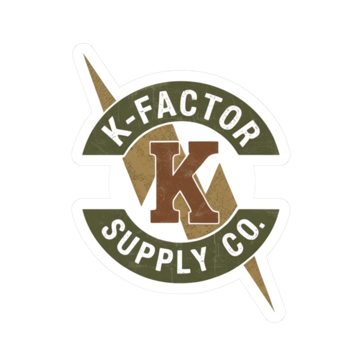 K-Factor Supply Co K-Factor Flash Logo Sticker 2" × 2"
