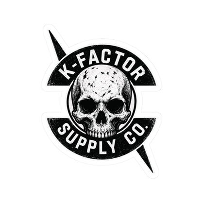 K-Factor Supply Co K-Factor Tarot Skull Logo Sticker 2" × 2" / White