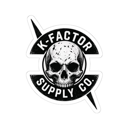 K-Factor Supply Co K-Factor Tarot Skull Logo Sticker 6" × 6" / White