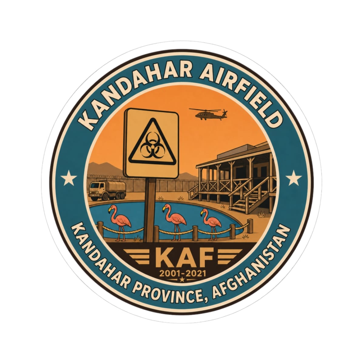 K-Factor Supply Co KAF Icon Mk 1 Sticker 3" × 3" / White