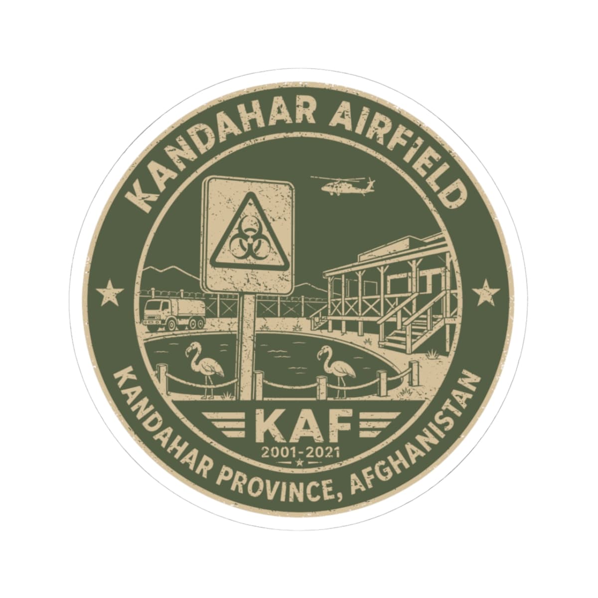 K-Factor Supply Co KAF Icon Mk 2 Sticker 3" × 3" / White