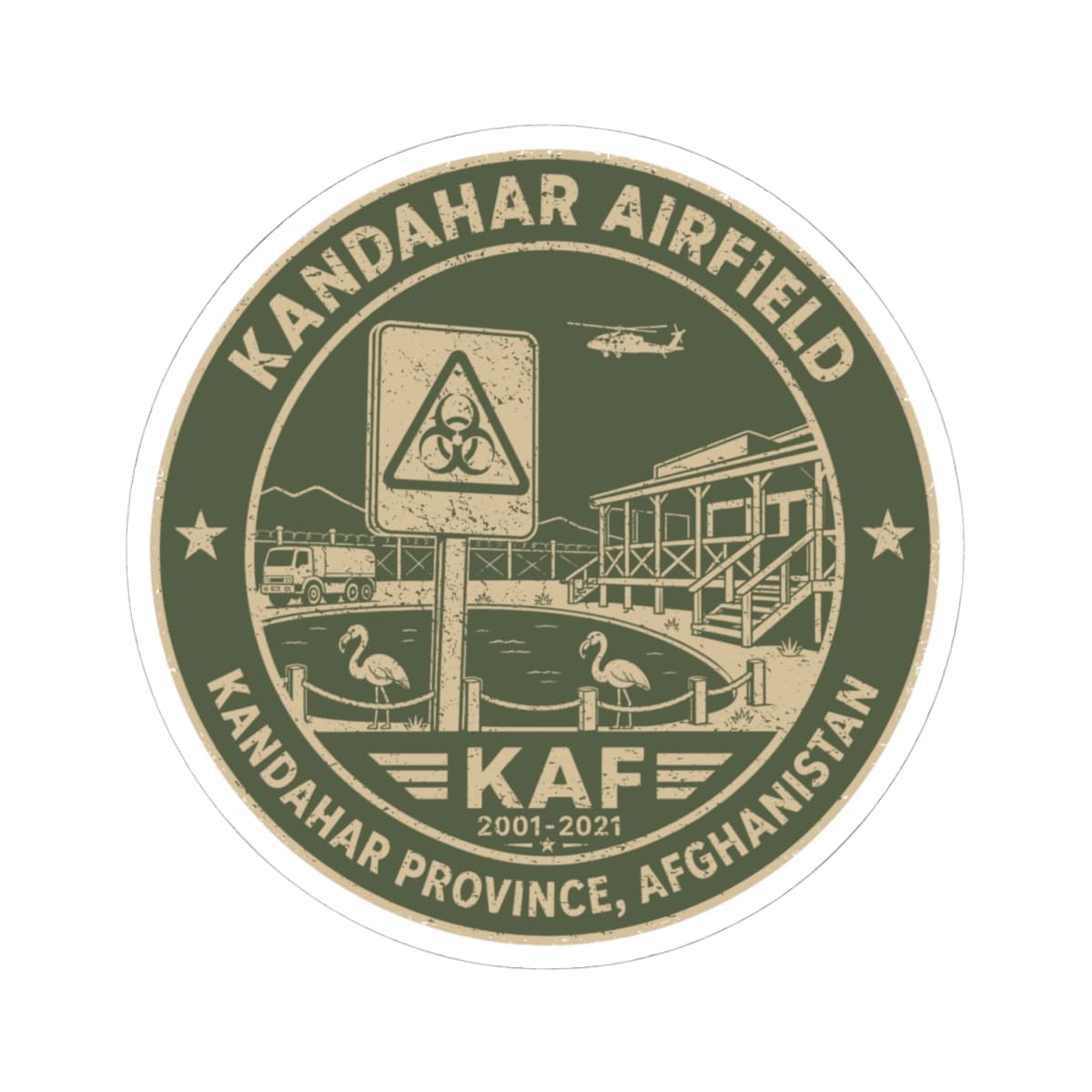 K-Factor Supply Co KAF Icon Mk 2 Sticker 4" × 4" / White