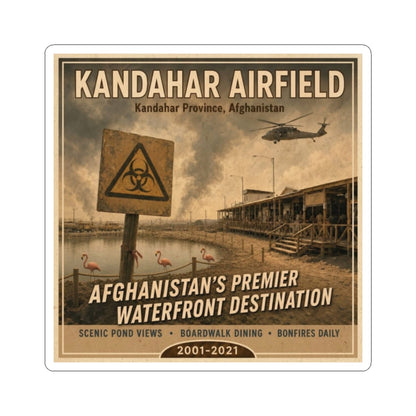 K-Factor Supply Co Kandahar Travel Sticker 2" × 2" / White