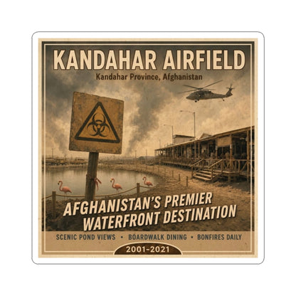 K-Factor Supply Co Kandahar Travel Sticker 4" × 4" / White
