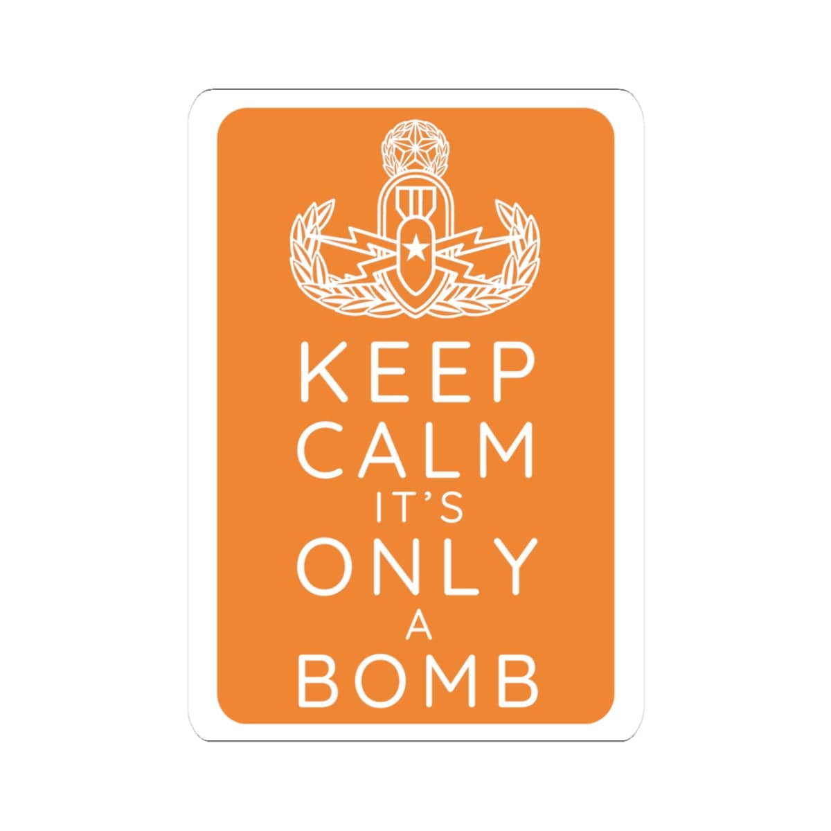 K-Factor Supply Co Keep Calm (Orange) Sticker 3" × 3"