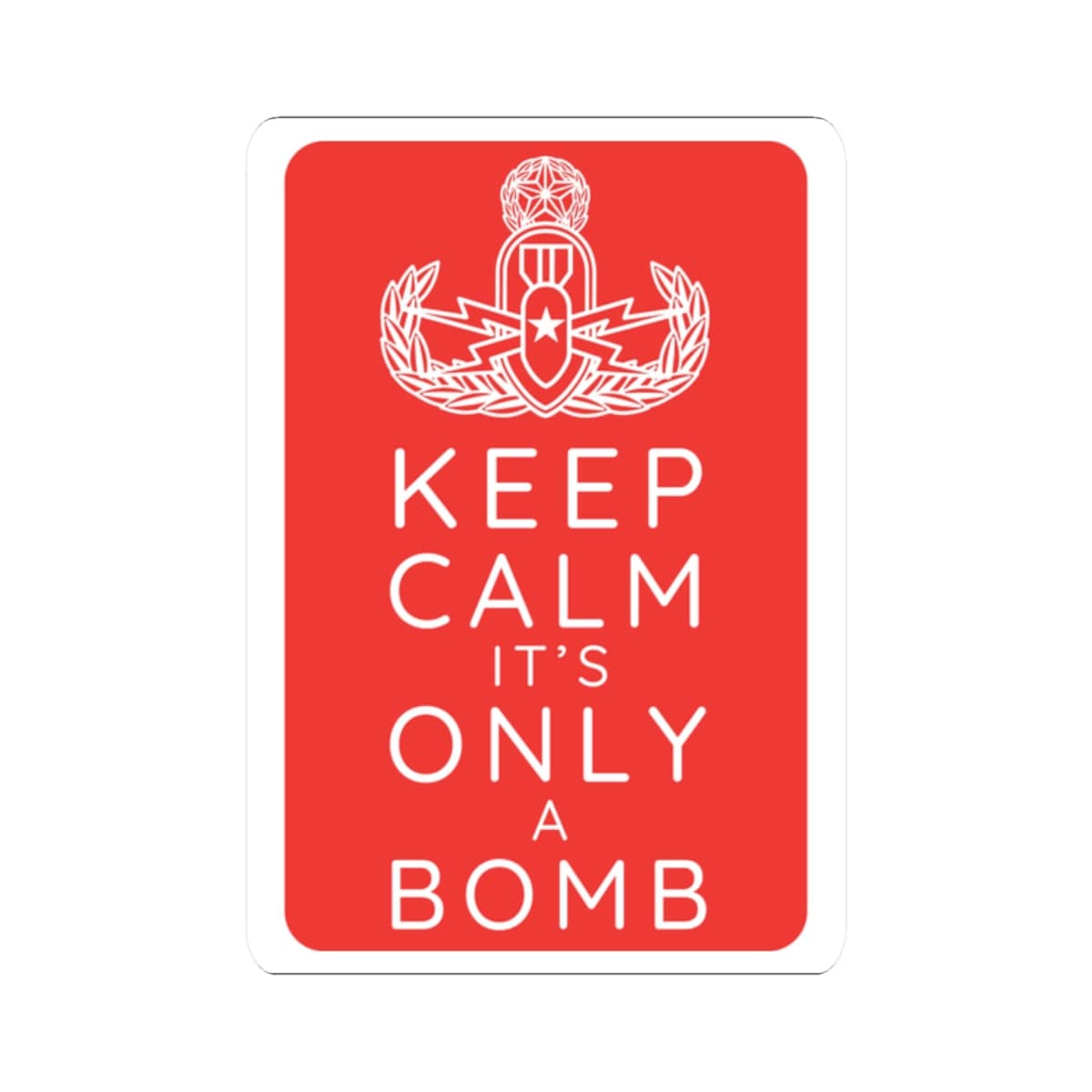 K-Factor Supply Co Keep Calm (Red) Sticker 2" × 2"