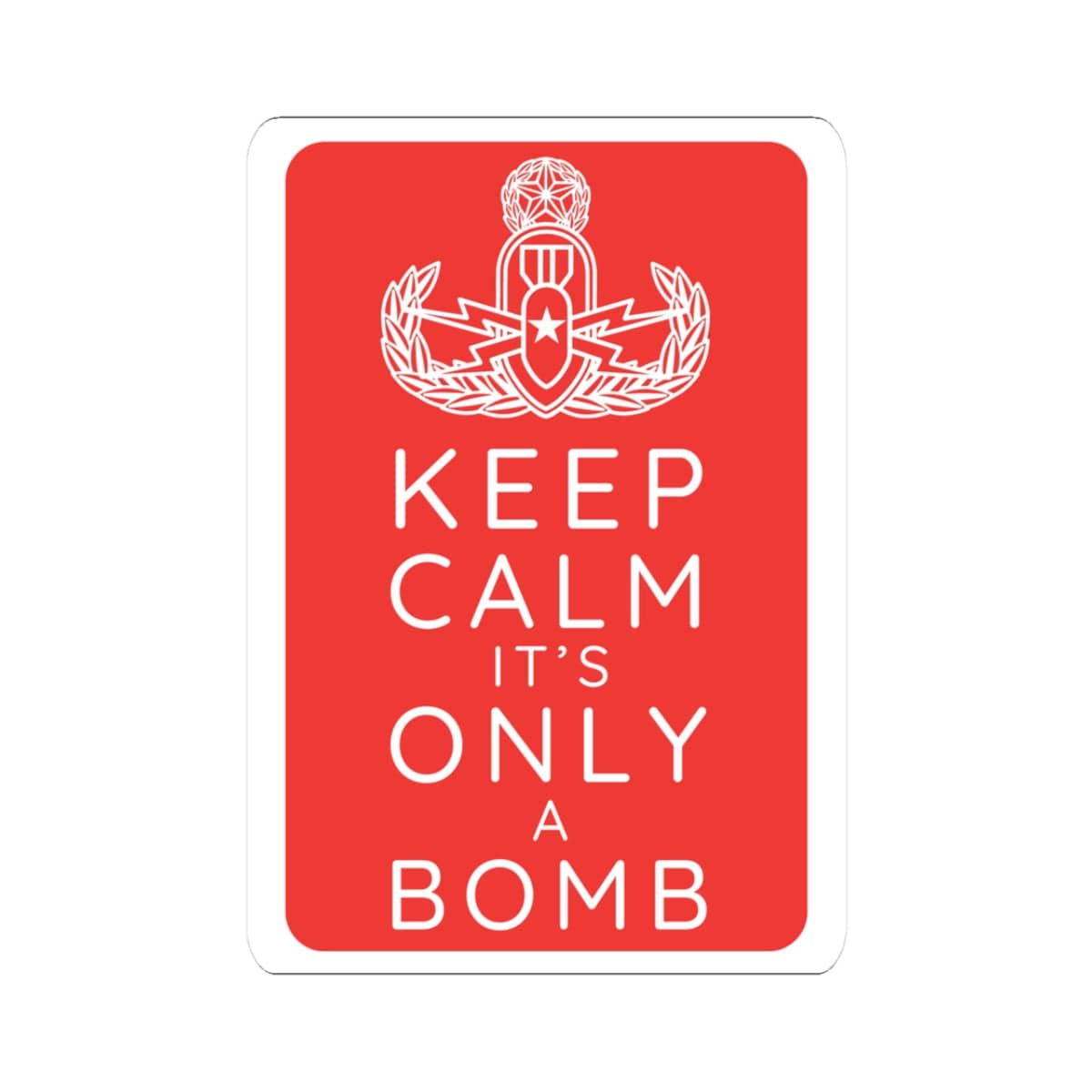 K-Factor Supply Co Keep Calm (Red) Sticker 3" × 3"