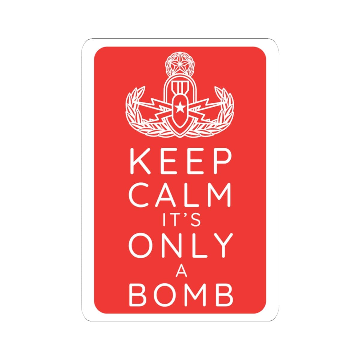 K-Factor Supply Co Keep Calm (Red) Sticker 4" × 4"