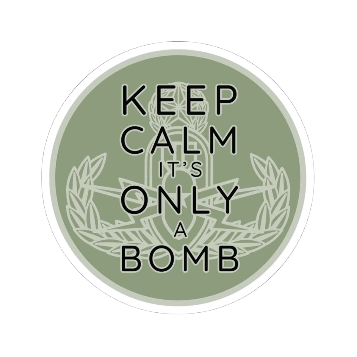 K-Factor Supply Co Keep Calm (Round) Sticker 4" × 4"