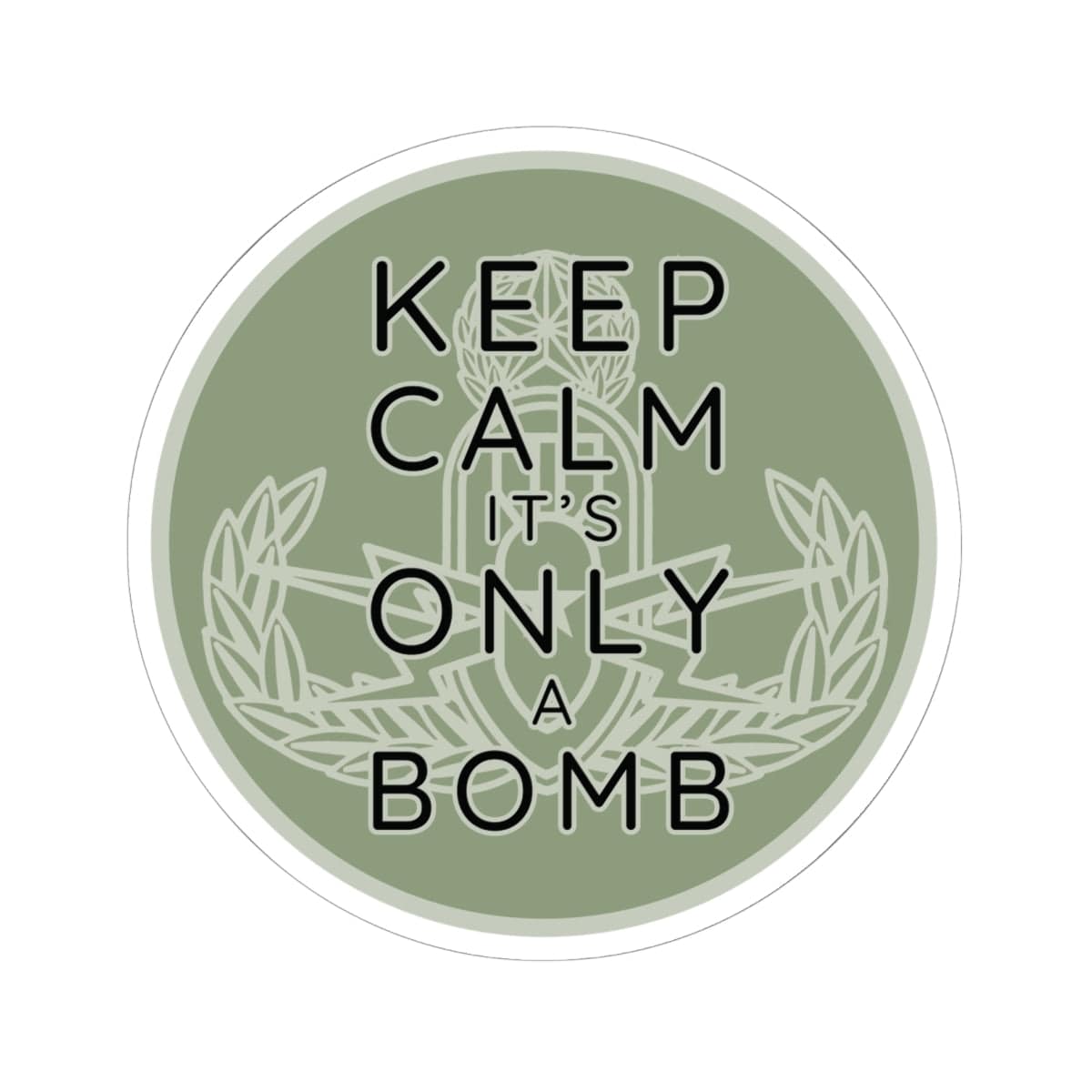 K-Factor Supply Co Keep Calm (Round) Sticker 6" × 6"