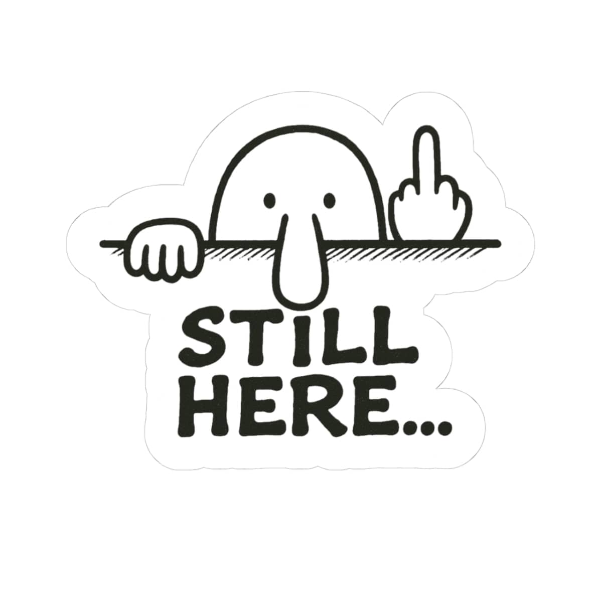 K-Factor Supply Co Kilroy - Still Here Sticker 3" × 3"