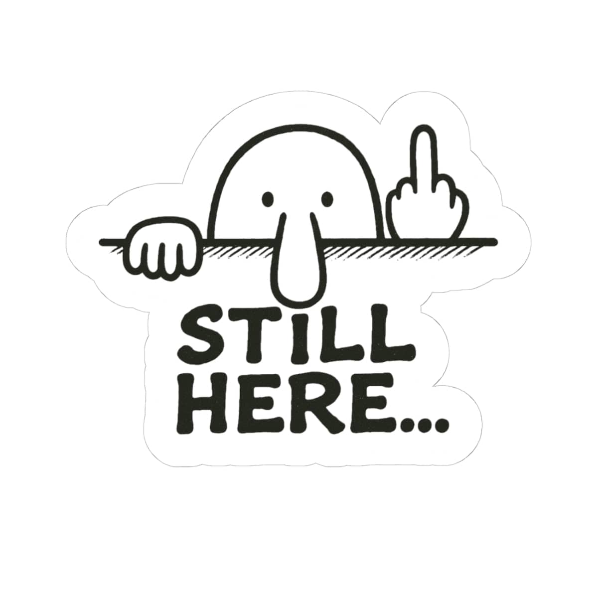 K-Factor Supply Co Kilroy - Still Here Sticker 4" × 4"