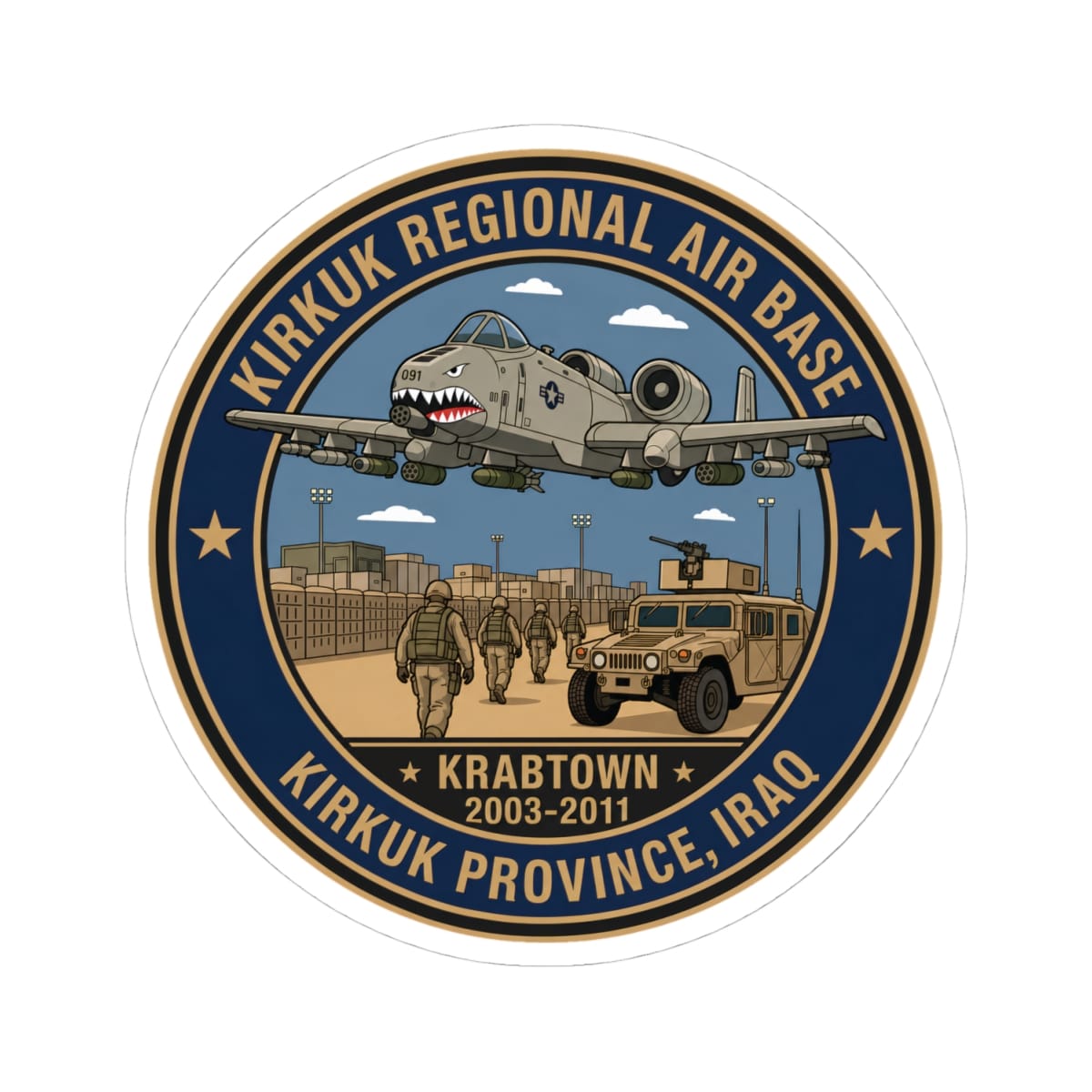 K-Factor Supply Co Kirkuk (KRAB) Icon Mk 1 Sticker 4" × 4"