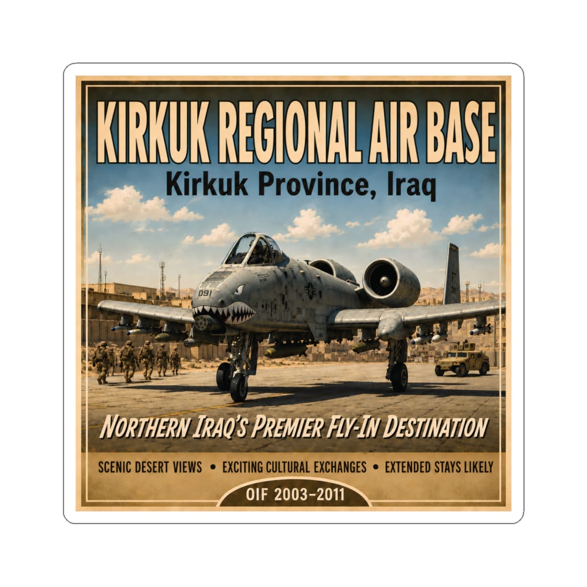K-Factor Supply Co Kirkuk (KRAB) Travel Sticker 6" × 6"