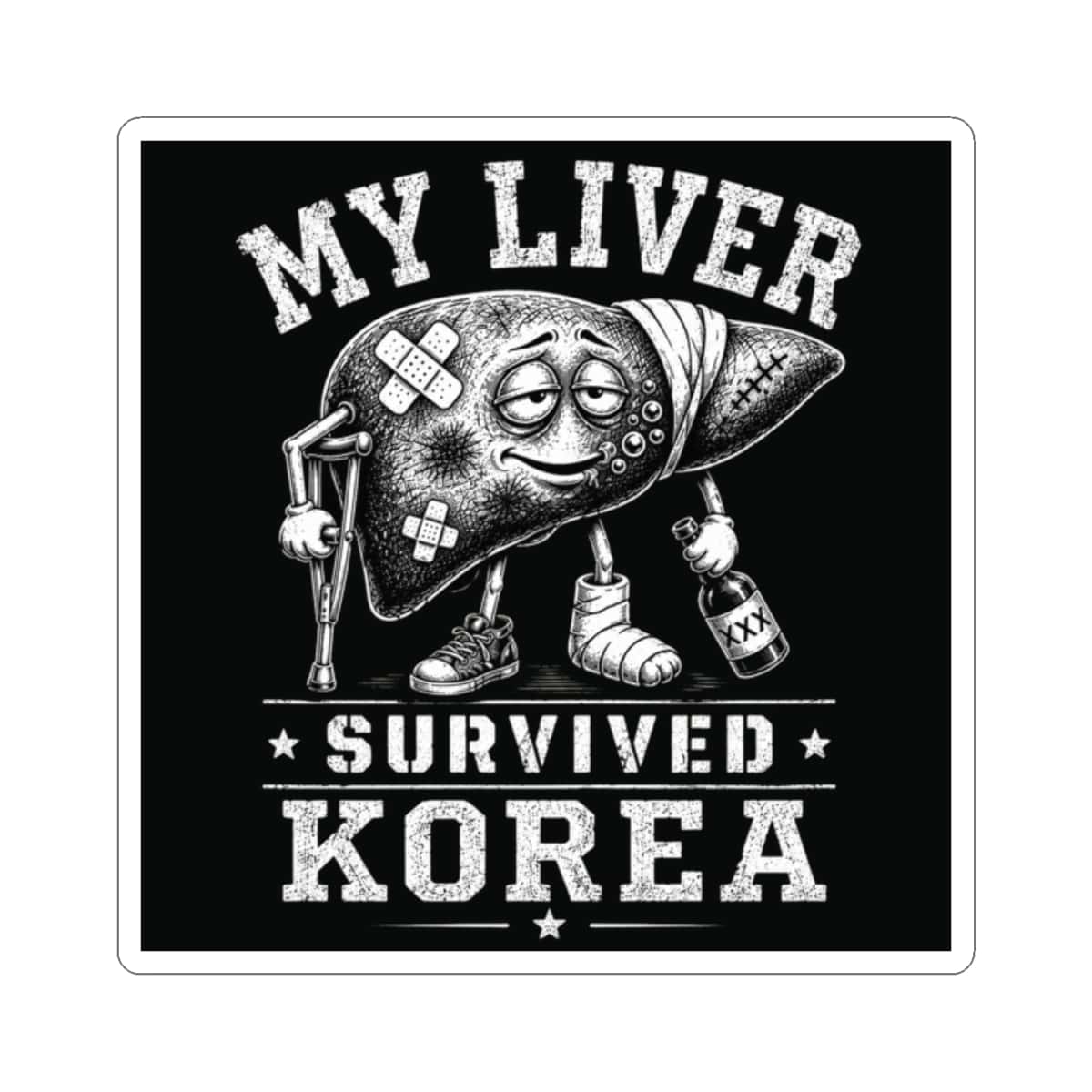 K-Factor Supply Co Korean Liver Sticker 2" × 2"