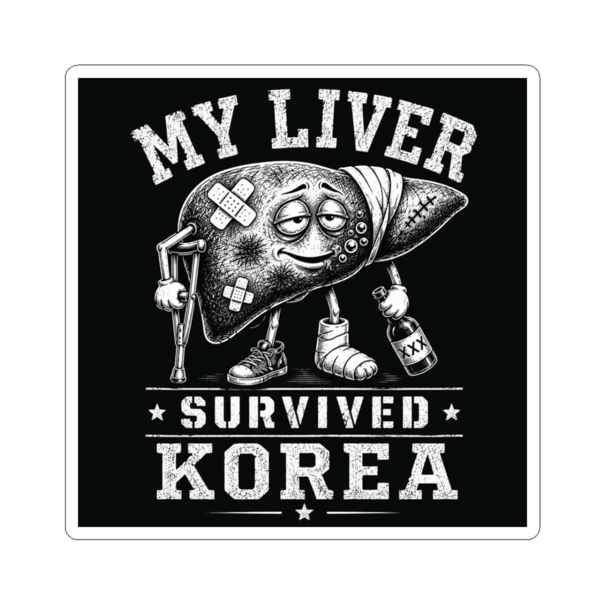 K-Factor Supply Co Korean Liver Sticker 3" × 3"
