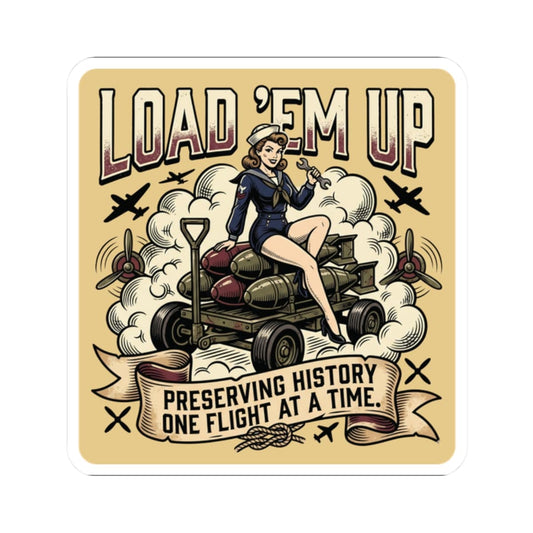 K-Factor Supply Co Load 'em Up Sticker 2" × 2"