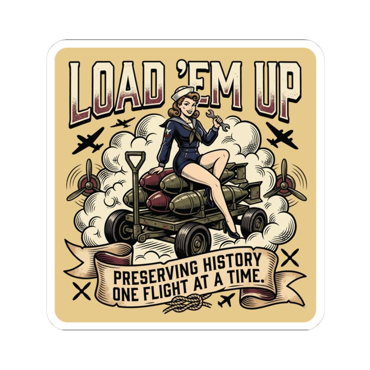 K-Factor Supply Co Load 'em Up Sticker 3" × 3"