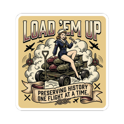 K-Factor Supply Co Load 'em Up Sticker 4" × 4"