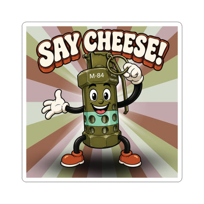 K-Factor Supply Co M-84 Say Cheese! Groovy Sticker 3" × 3"