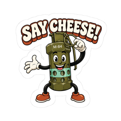 K-Factor Supply Co M-84 Say Cheese! Sticker 3" × 3"